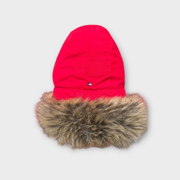 Toddler Tommy Hilfiger Hooded Fur Trim Parka Red 2T - Picture 7 of 8